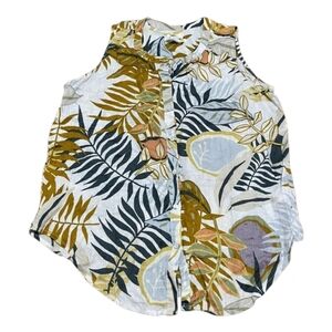 C & C California Linen Sleeveless Top - Tropical Print